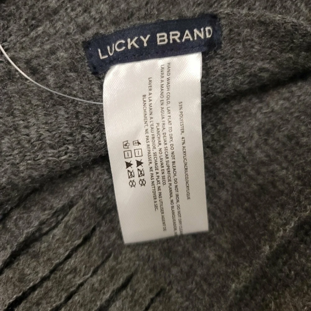 Lucky Brand Gray Fringed Scarf - OS - Picture 5 of 6